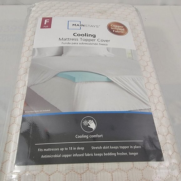 Mainstays COOLING Copper Infused Fabric Mattress Topper Cover – Full Size - Picture 3 of 14